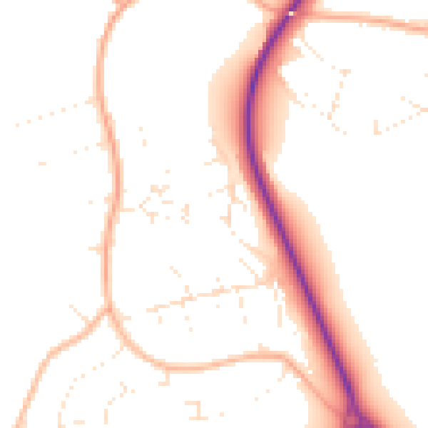 Daytime road noise heatmap for DT4 9UL