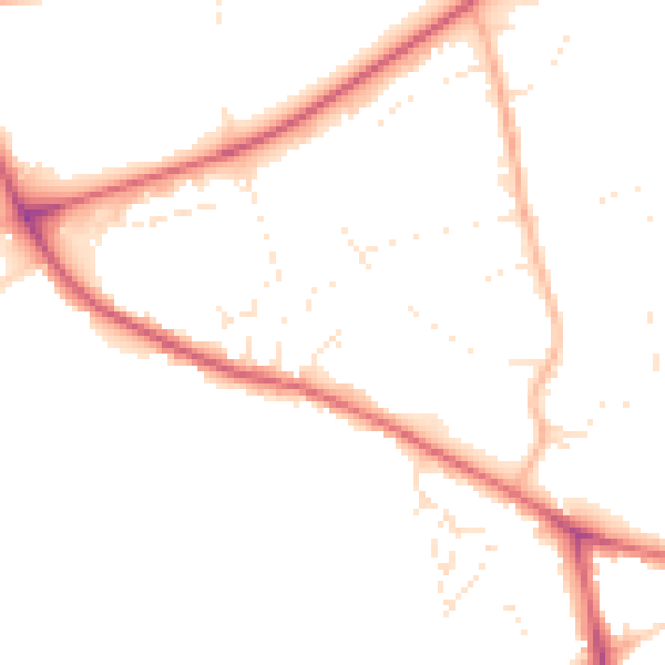 Daytime road noise heatmap for DT4 9UZ