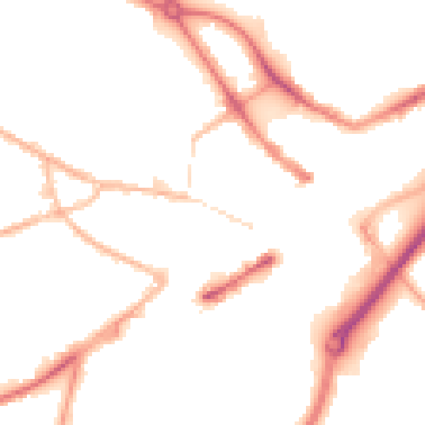 Night-time road noise heatmap for DY1 1DB