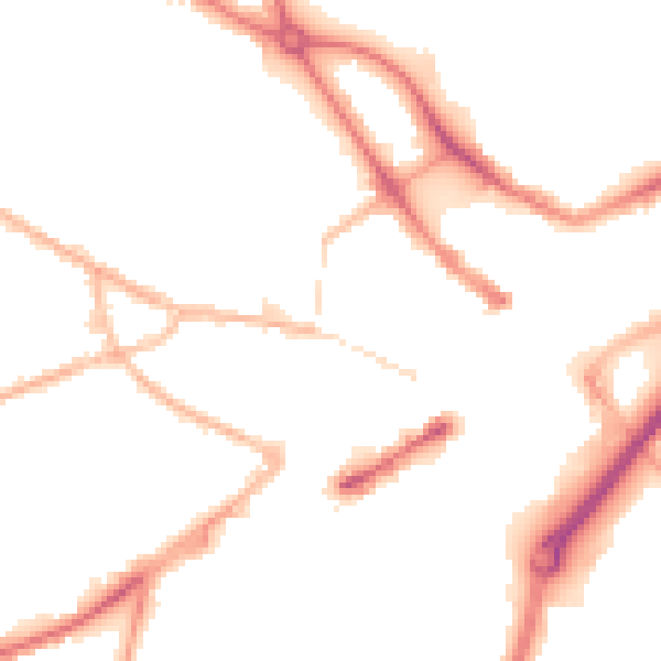 Night-time road noise heatmap for DY1 1DZ