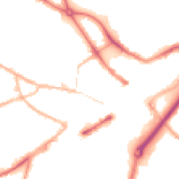 Night-time road noise heatmap for DY1 1EH