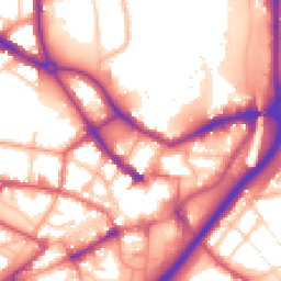 Daytime road noise heatmap for DY1 1NB