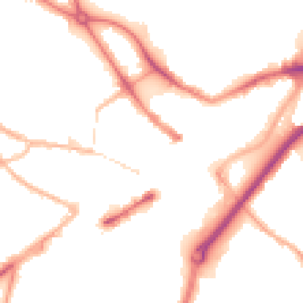 Night-time road noise heatmap for DY1 1PF
