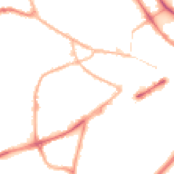 Night-time road noise heatmap for DY1 1SP