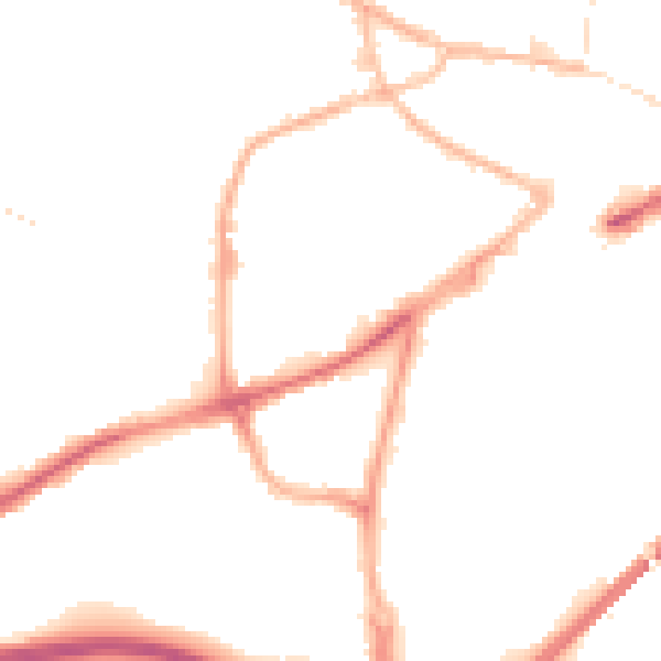 Night-time road noise heatmap for DY1 1TL