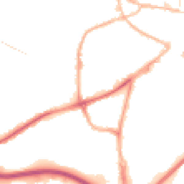 Night-time road noise heatmap for DY1 1TU