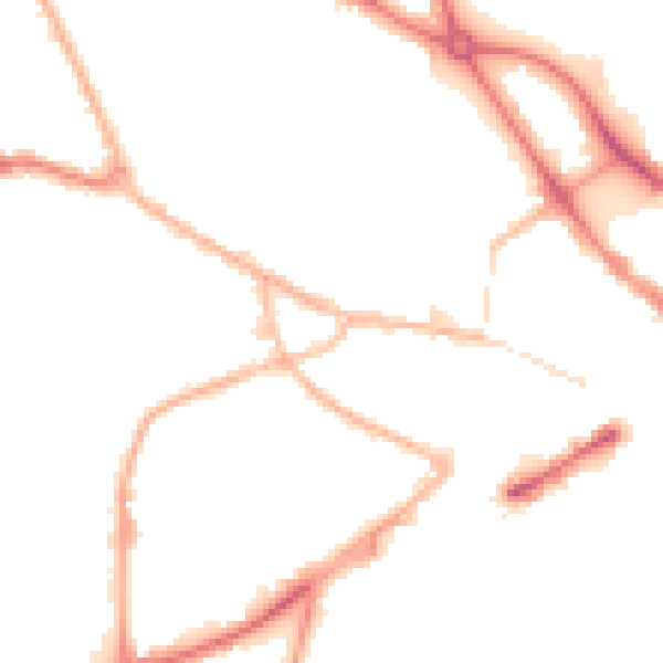 Night-time road noise heatmap for DY1 1UJ