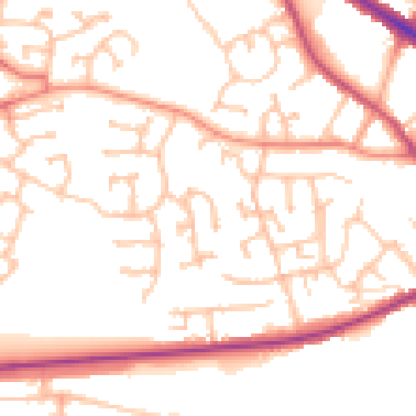 Daytime road noise heatmap for DY1 2ST