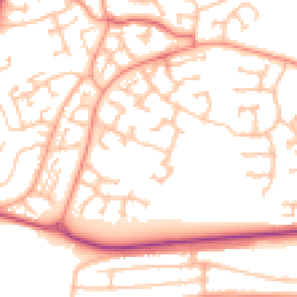 Daytime road noise heatmap for DY1 2TR