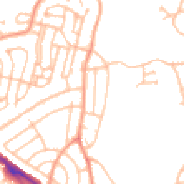 Daytime road noise heatmap for DY1 3LF