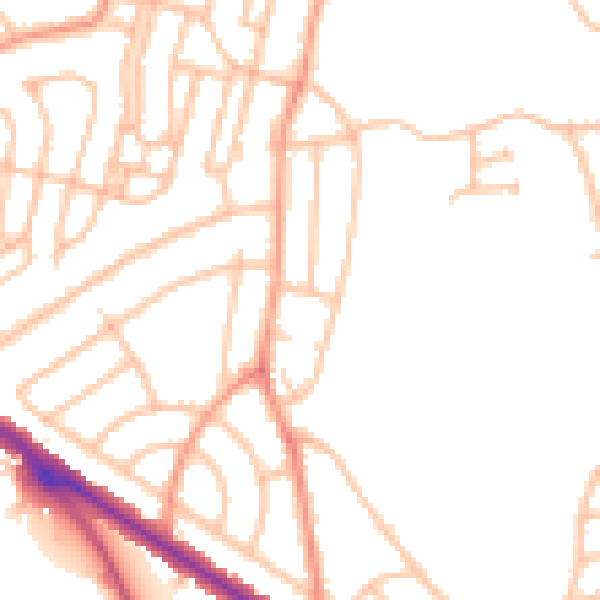 Daytime road noise heatmap for DY1 3LQ