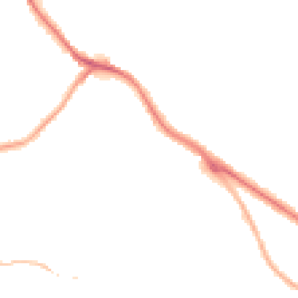 Night-time road noise heatmap for DY1 3LZ