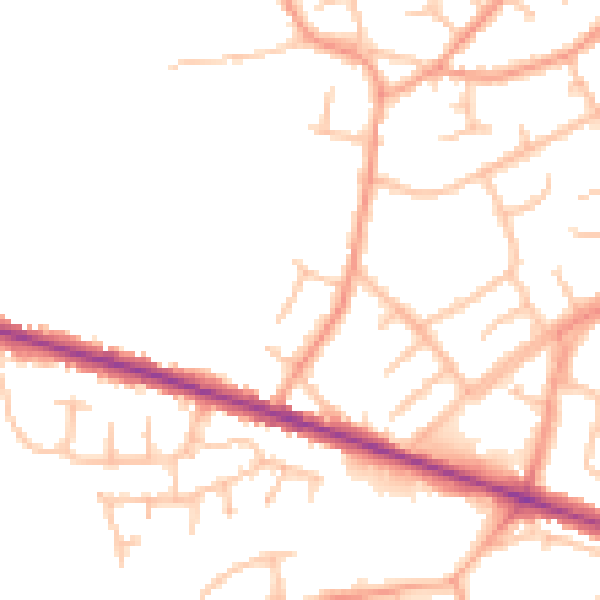 Daytime road noise heatmap for DY3 1AR