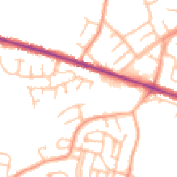 Daytime road noise heatmap for DY3 1DF