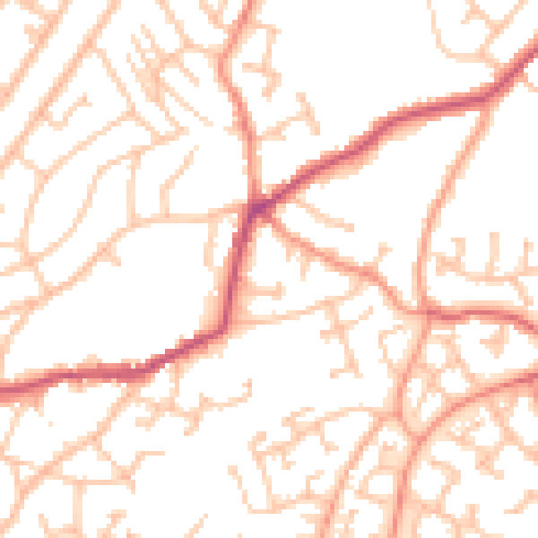 Daytime road noise heatmap for DY3 2AR