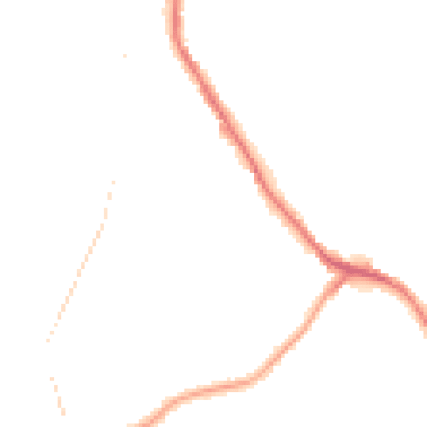 Night-time road noise heatmap for DY3 2BP
