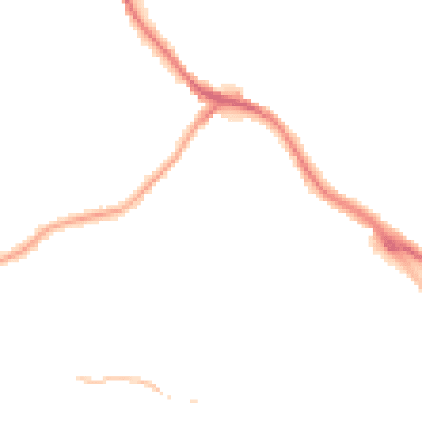 Night-time road noise heatmap for DY3 2FG