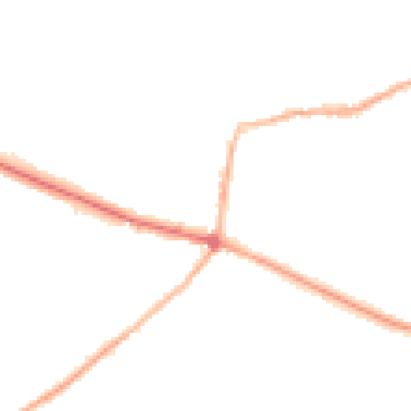 Night-time road noise heatmap for DY3 2NJ