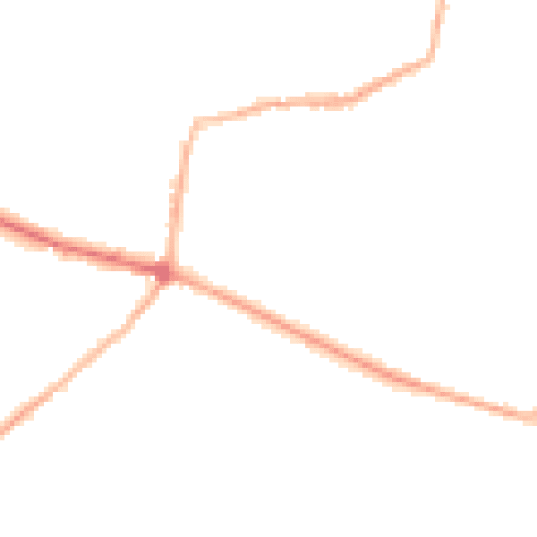 Night-time road noise heatmap for DY3 2QD
