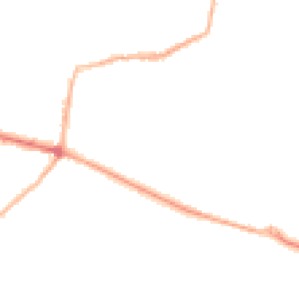 Night-time road noise heatmap for DY3 2QE