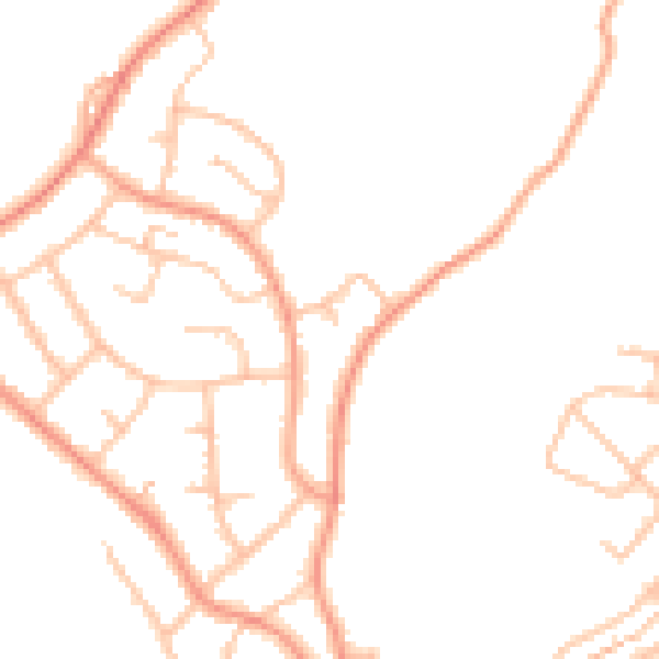 Daytime road noise heatmap for DY3 3EQ