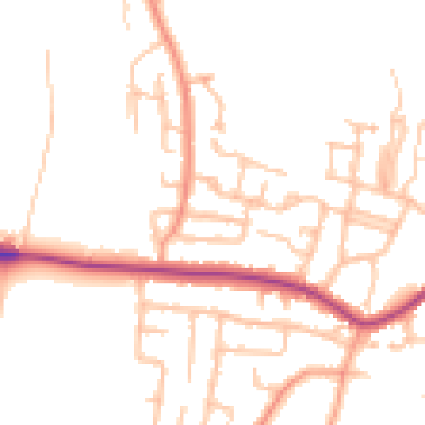 Daytime road noise heatmap for DY3 3PE