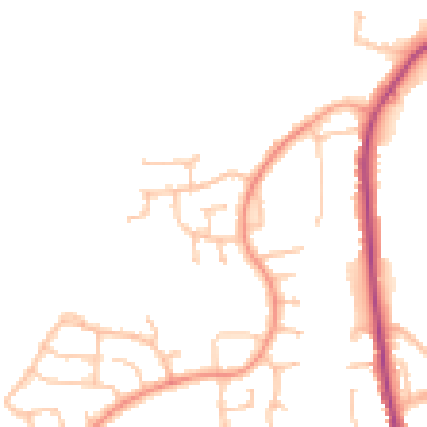 Daytime road noise heatmap for DY3 3TT