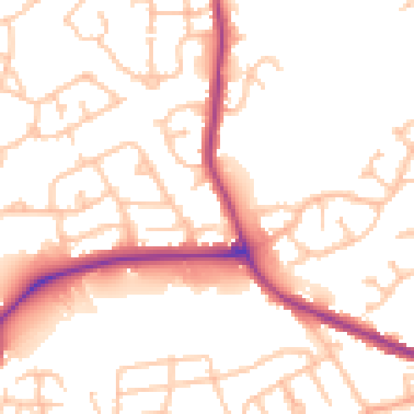 Daytime road noise heatmap for DY4 0AD