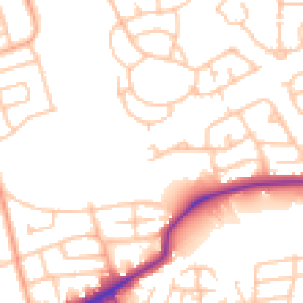 Daytime road noise heatmap for DY4 0AH