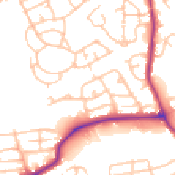 Daytime road noise heatmap for DY4 0AL