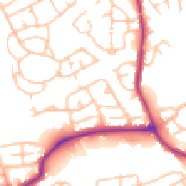 Daytime road noise heatmap for DY4 0AN