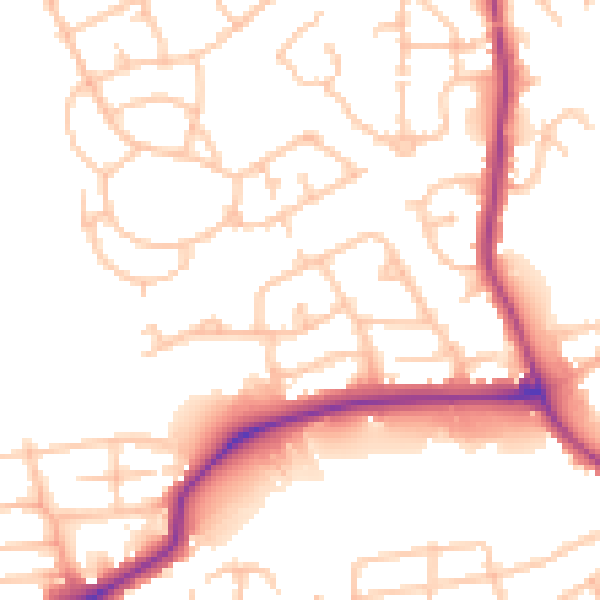 Daytime road noise heatmap for DY4 0AP