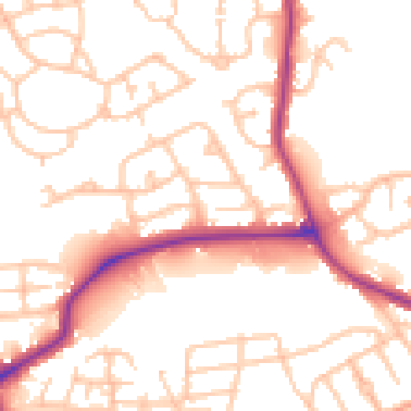 Daytime road noise heatmap for DY4 0AS