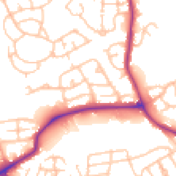 Daytime road noise heatmap for DY4 0AT