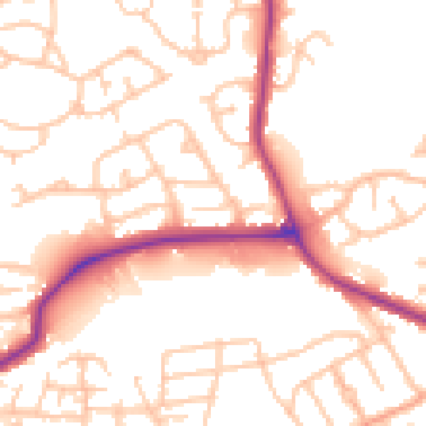 Daytime road noise heatmap for DY4 0BA