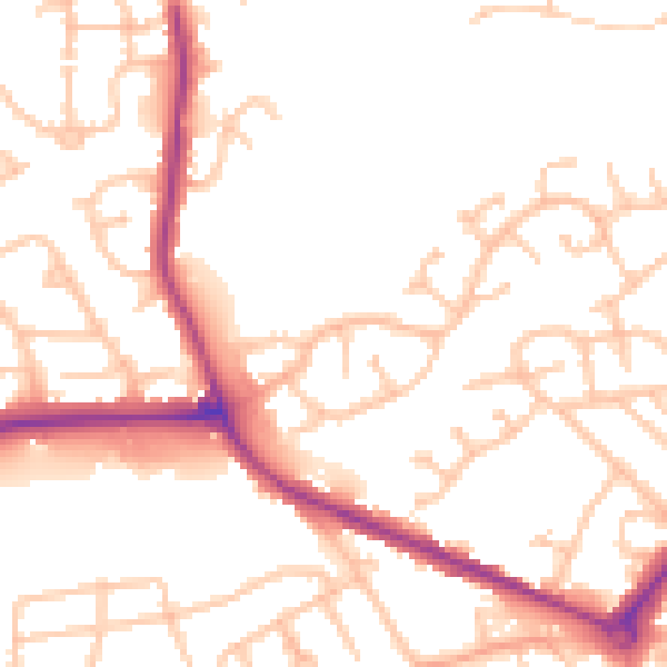 Daytime road noise heatmap for DY4 0BE