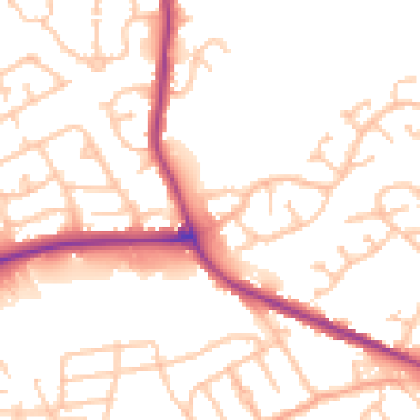 Daytime road noise heatmap for DY4 0BG