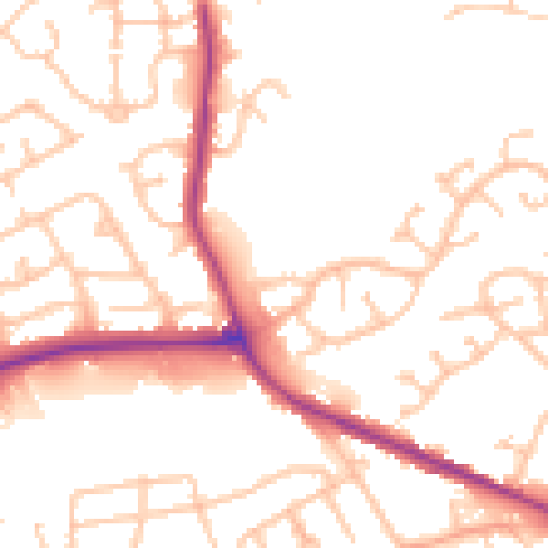 Daytime road noise heatmap for DY4 0BH