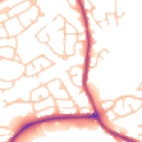 Daytime road noise heatmap for DY4 0BX