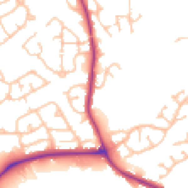 Daytime road noise heatmap for DY4 0BZ