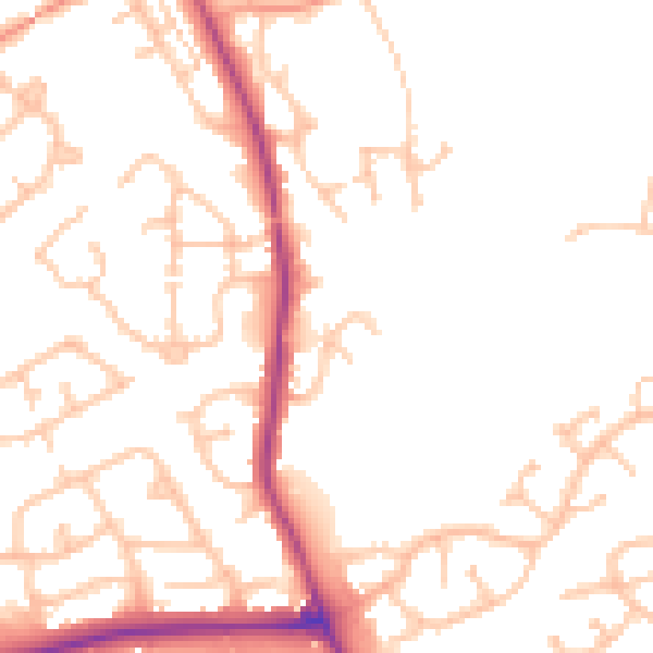Daytime road noise heatmap for DY4 0DE