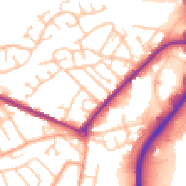 Daytime road noise heatmap for DY4 0EB