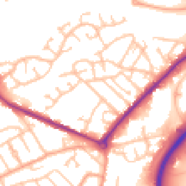 Daytime road noise heatmap for DY4 0EF