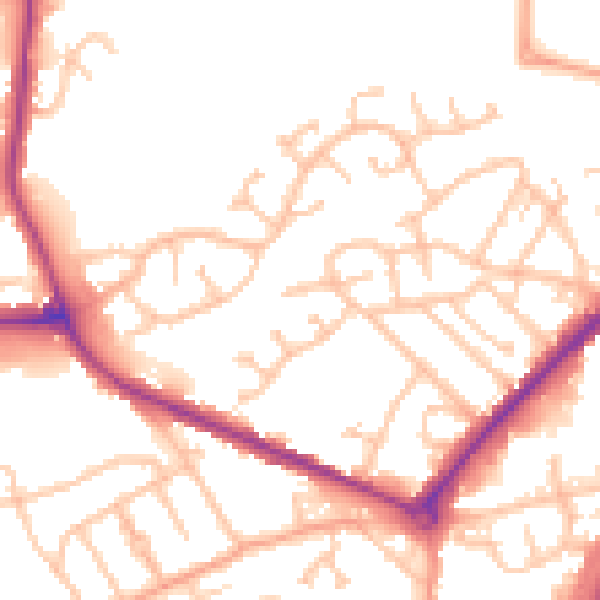 Daytime road noise heatmap for DY4 0EL