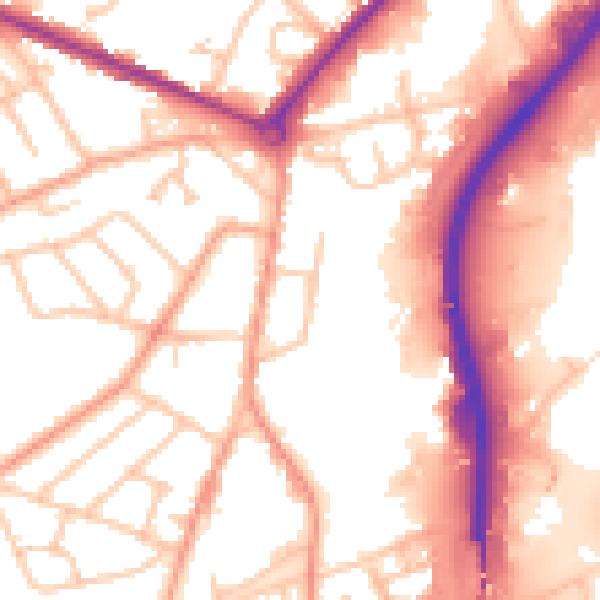 Daytime road noise heatmap for DY4 0EZ