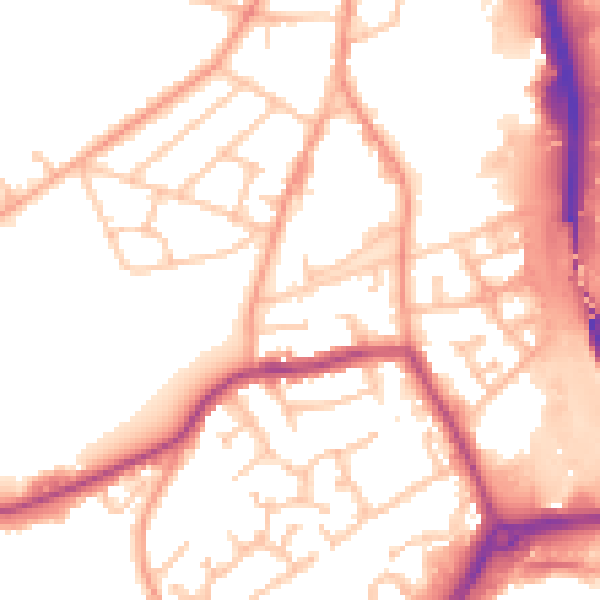 Daytime road noise heatmap for DY4 0JD