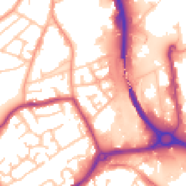 Daytime road noise heatmap for DY4 0LT
