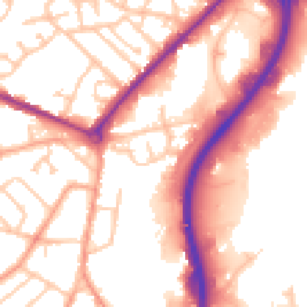 Daytime road noise heatmap for DY4 0QB