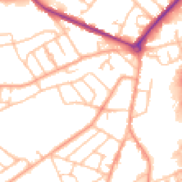 Daytime road noise heatmap for DY4 0RA