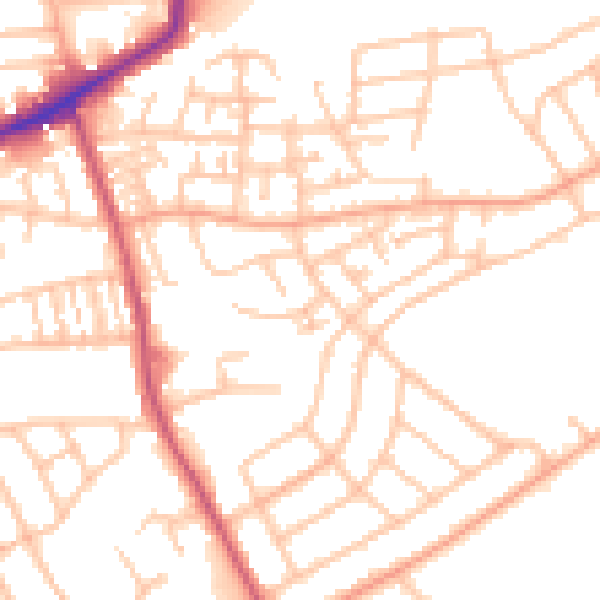 Daytime road noise heatmap for DY4 0SD